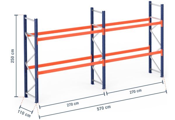 2 Bay Extra Height Warehouse Pallet Racking System